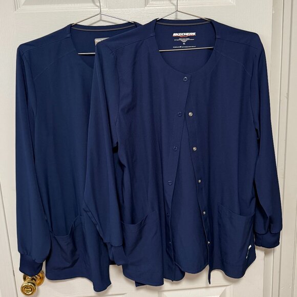 Skechers Jackets & Blazers - Lot Bundle 2 Skechers Barco Scrubs Cardigan Jacket Navy Blue Women's Size XL